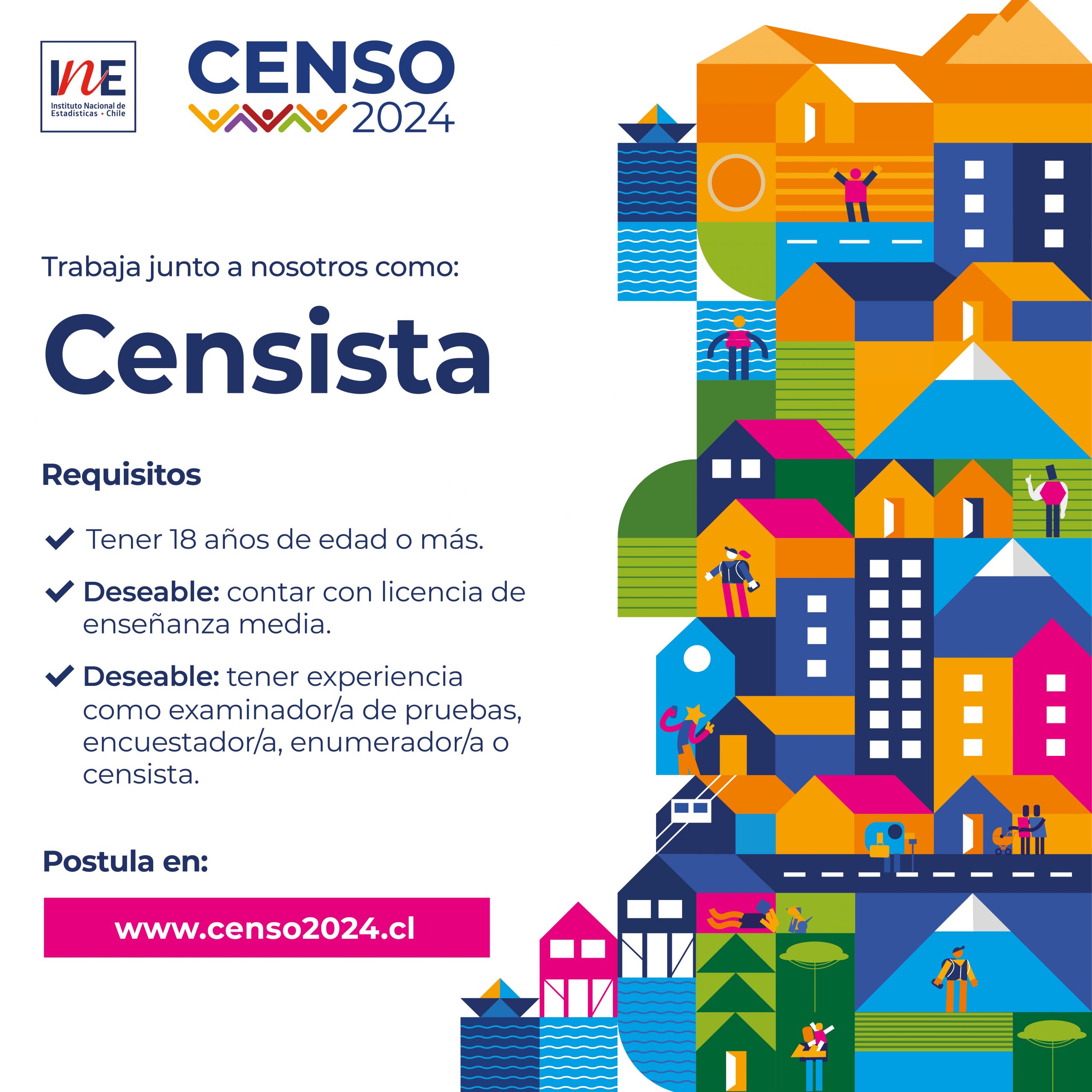 Convocatoria Abierta Postulación para el Cargo de Censista en el Censo